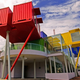 Image for article titled Seven Shipping Containers Make Up This Colorful Library